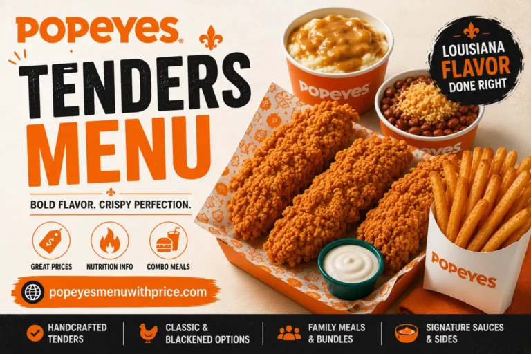 Popeyes Tenders Menu June 2026: Prices, Calories and Combos